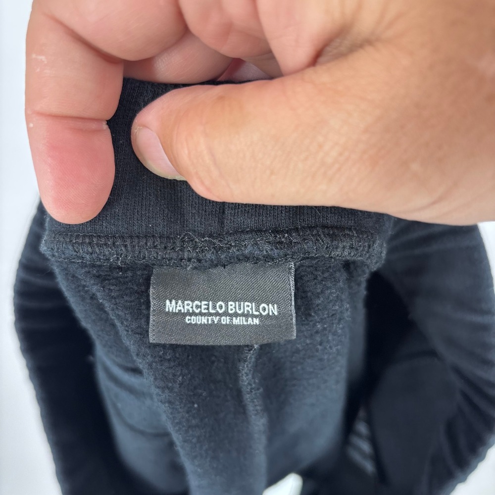 Marcelo Burlon County of Milan Sweat Shorts Mens M Black Utility Techwear - Picture 8 of 10